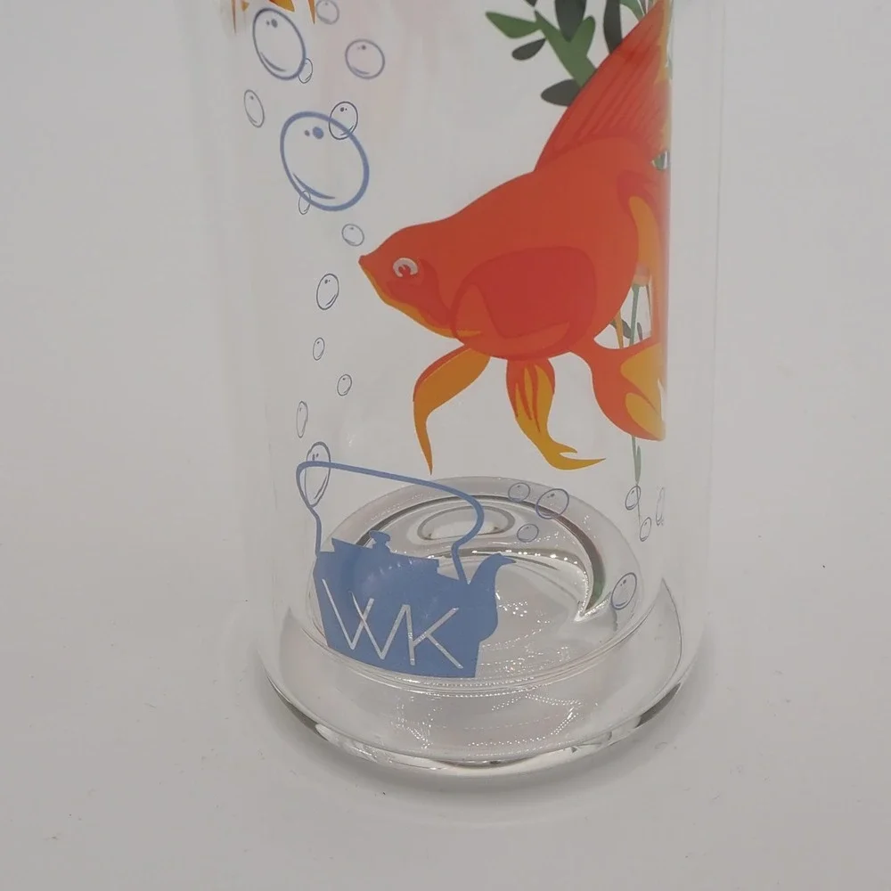 Whistling Kettle Tea Tumbler 16oz Double Wall Glass Tea Tumbler Infuser Koi Fish